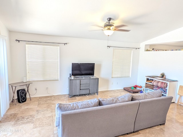 11424 S Obispo Dr, Goodyear, AZ 85338 - living room featuring a ceiling fan
