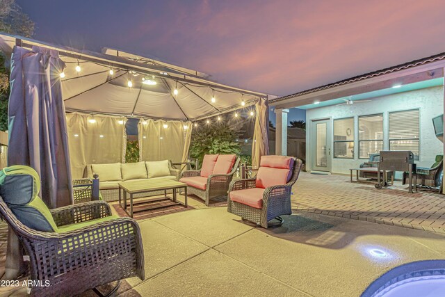 view of patio with an outdoor hangout area