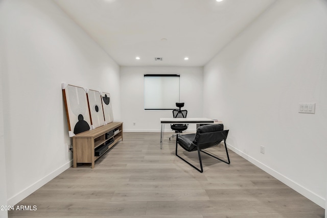 living area with light wood-type flooring