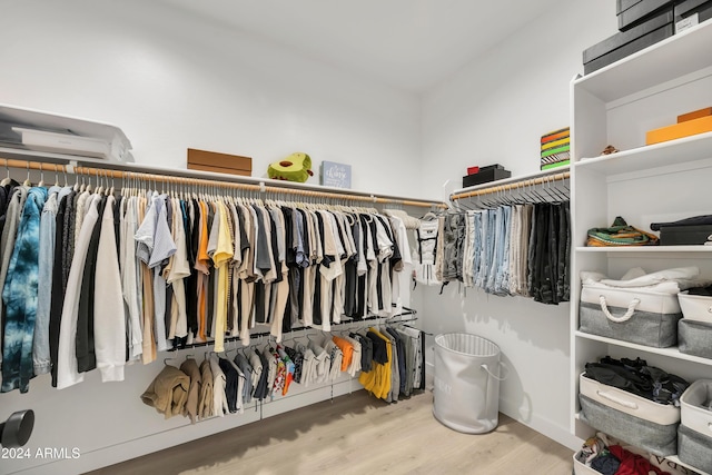 spacious closet featuring hardwood / wood-style floors