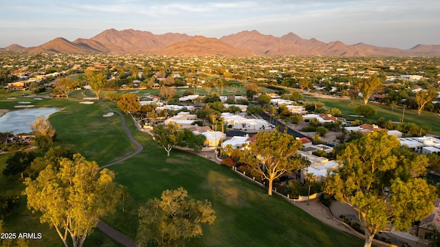 aerial view featuring a mountain view