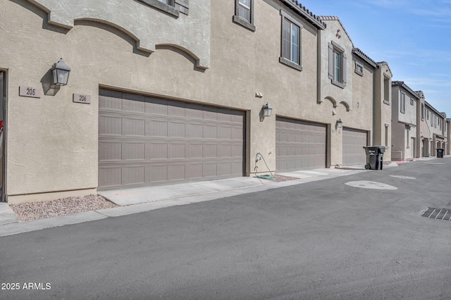 garage with a residential view