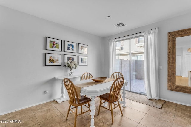 view of tiled dining area