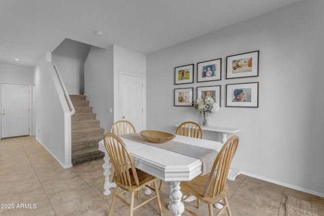 view of tiled dining space