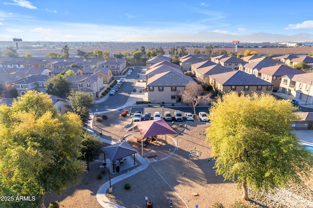 drone / aerial view with a mountain view