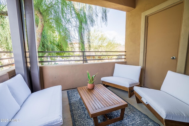 balcony featuring an outdoor living space