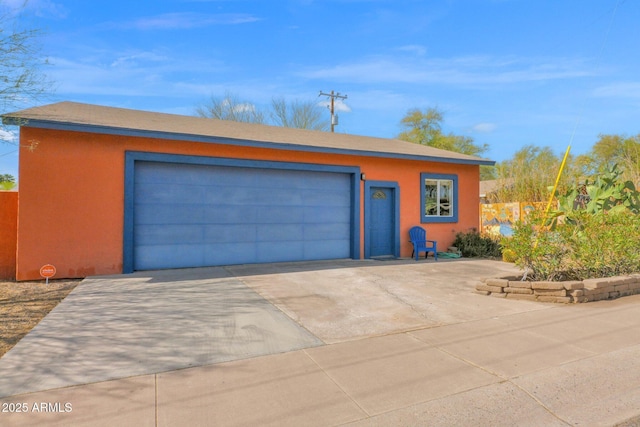 view of detached garage