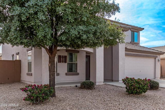 view of front facade with a garage