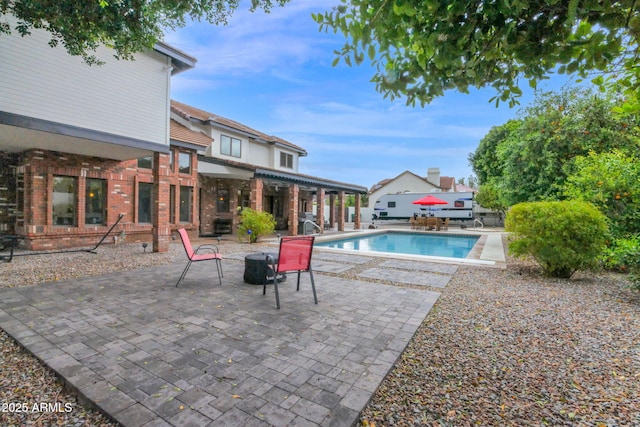 pool with a patio