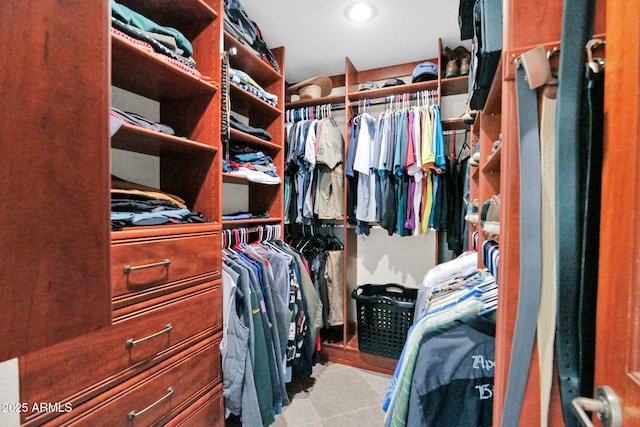 view of walk in closet