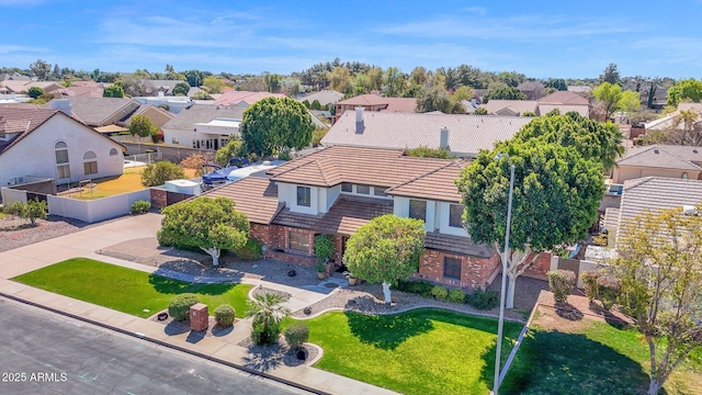 drone / aerial view with a residential view