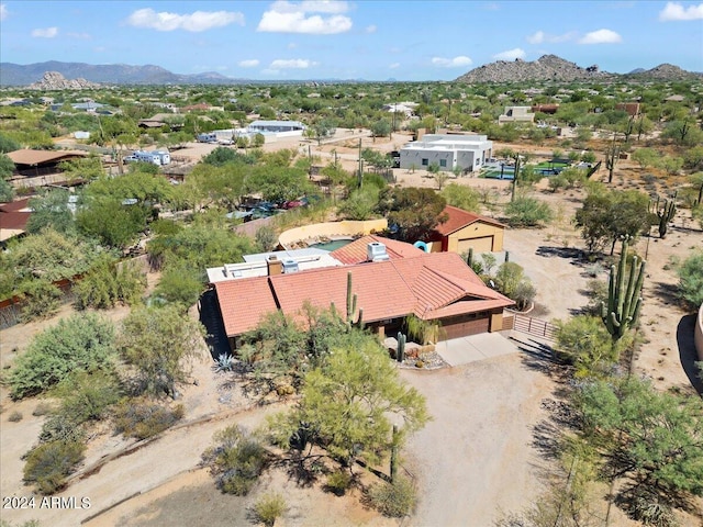 aerial view with a mountain view