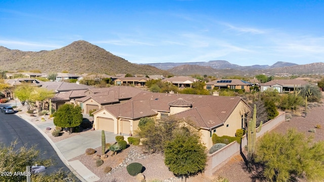 view of mountain feature featuring a residential view