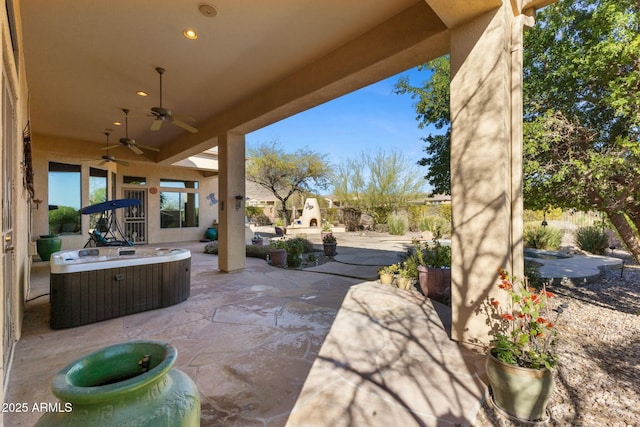 view of patio / terrace featuring a ceiling fan