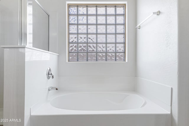 full bathroom with plenty of natural light and a bath