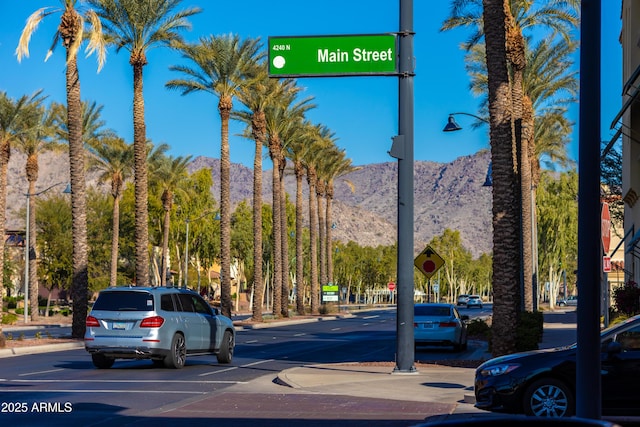 view of street featuring a mountain view