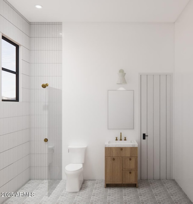 33962 N Cole Ranch Rd, Queen Creek, AZ 85144 - bathroom with a walk in shower, toilet, and vanity