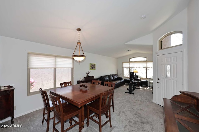 4506 E Lone Cactus Dr, Phoenix, AZ 85050 - dining room with carpet floors and lofted ceiling