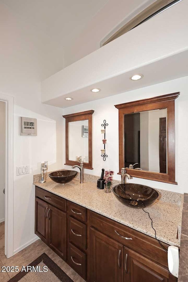 4506 E Lone Cactus Dr, Phoenix, AZ 85050 - full bathroom with double vanity and recessed lighting