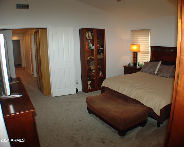 4506 E Lone Cactus Dr, Phoenix, AZ 85050 - carpeted bedroom with visible vents and lofted ceiling