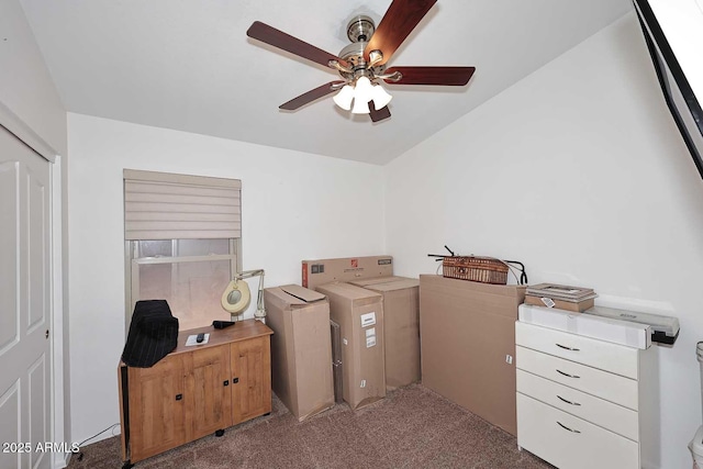 4506 E Lone Cactus Dr, Phoenix, AZ 85050 - washroom featuring washer / clothes dryer, ceiling fan, and carpet flooring
