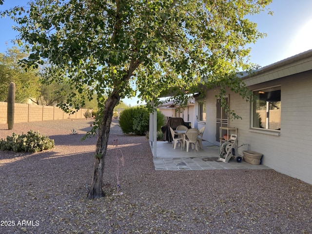 view of yard featuring a patio