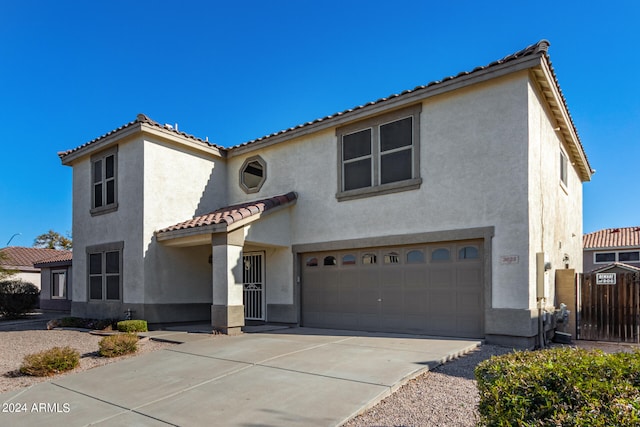 view of front of house with a garage