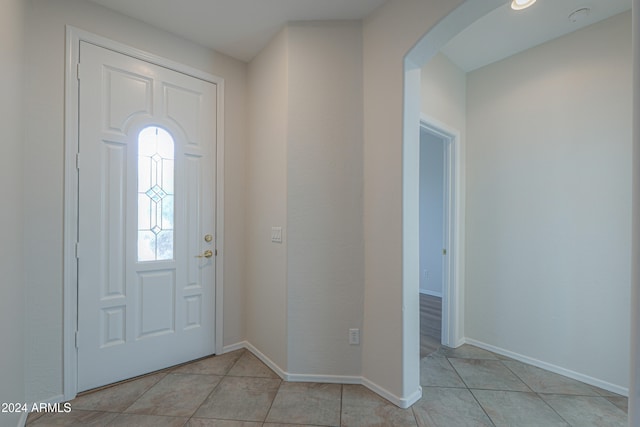 view of tiled entrance foyer