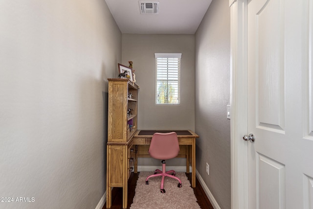 office featuring hardwood / wood-style flooring