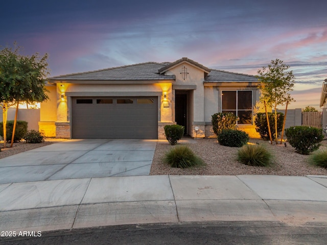 view of front of house featuring a garage