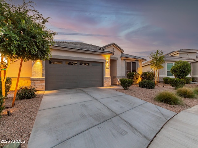 view of front facade with a garage