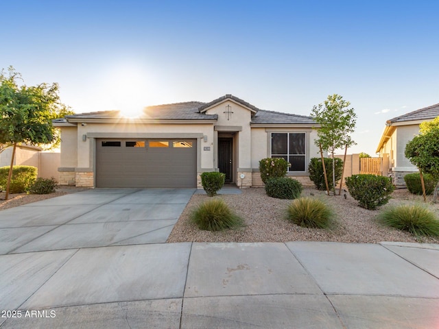 view of front of property featuring a garage