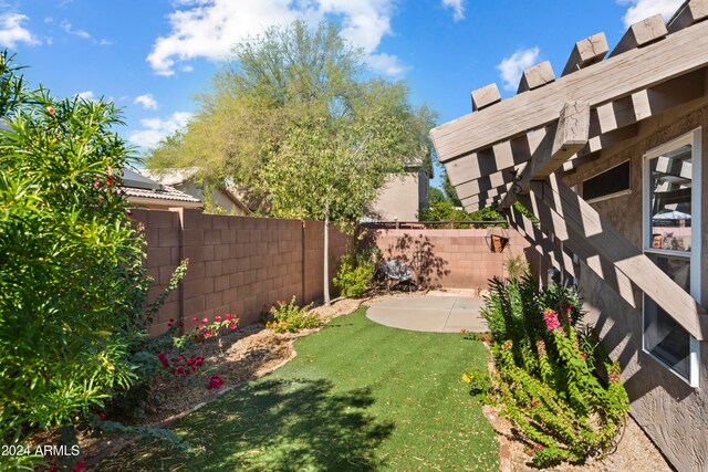 view of yard with a patio area