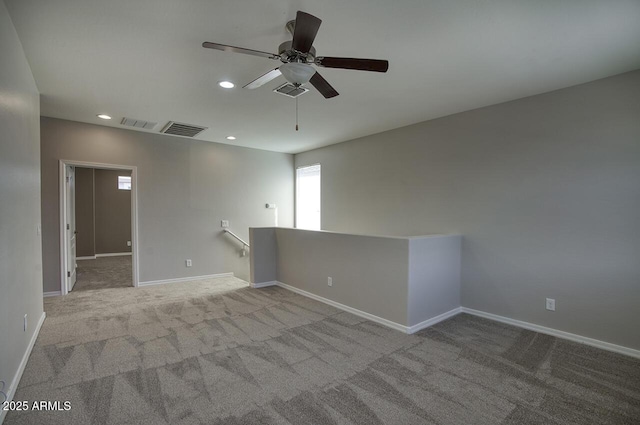 4242 E Erie St, Gilbert, AZ 85295 - carpeted spare room featuring ceiling fan, baseboards, and recessed lighting
