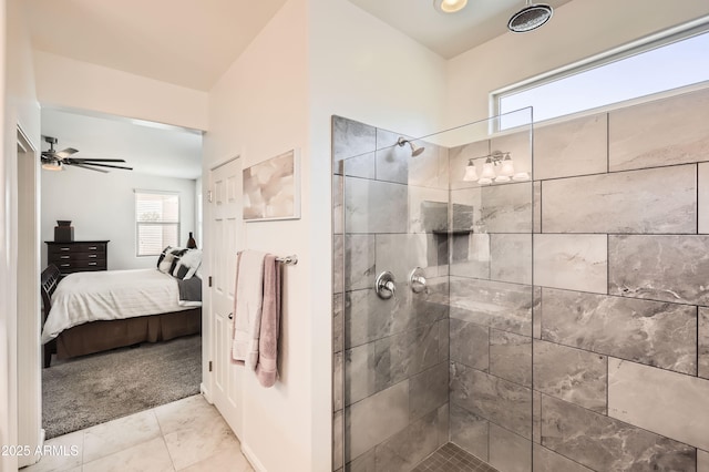 7665 W Fetlock Trl, Peoria, AZ 85383 - ensuite bathroom with a tile shower and tile patterned flooring