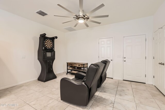 7665 W Fetlock Trl, Peoria, AZ 85383 - living area featuring ceiling fan and light tile patterned flooring