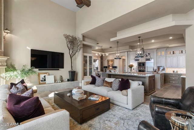 living room featuring light hardwood / wood-style floors