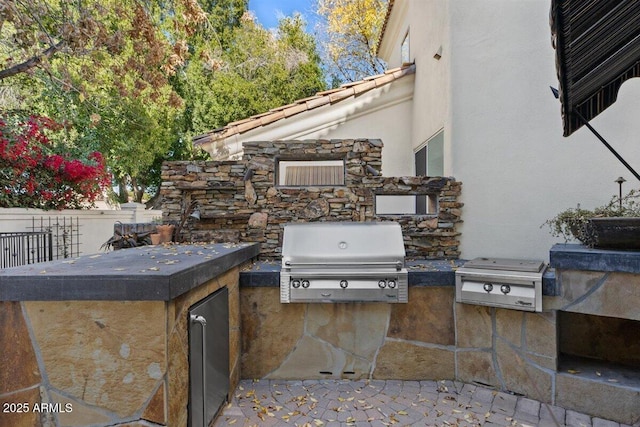 view of patio / terrace with exterior kitchen and area for grilling