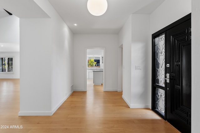 entrance foyer featuring light hardwood / wood-style floors