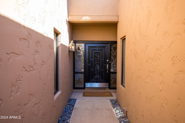 view of doorway to property