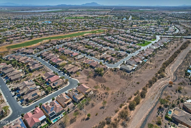 aerial view with a mountain view