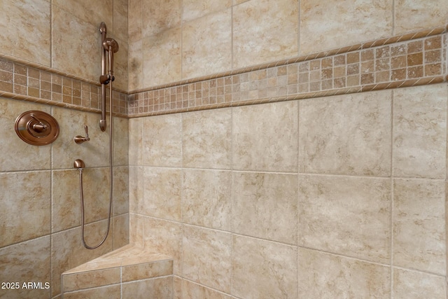 bathroom view of a tile shower