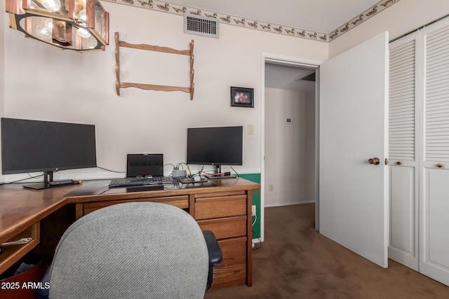 home office with carpet