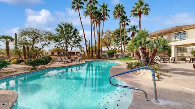 view of pool with a patio area