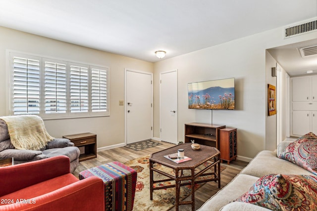 living room featuring hardwood / wood-style floors