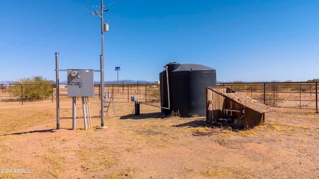 view of outdoor structure featuring a rural view