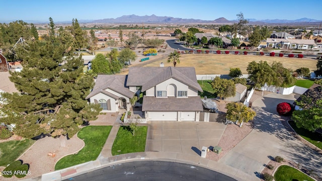 aerial view featuring a mountain view