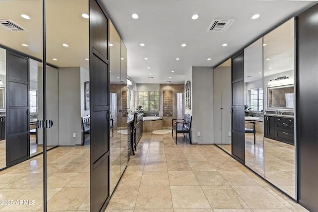 kitchen featuring light tile patterned floors