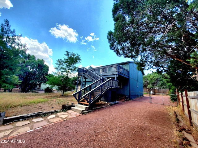 rear view of house with a deck