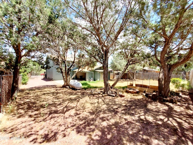 view of yard featuring an outbuilding